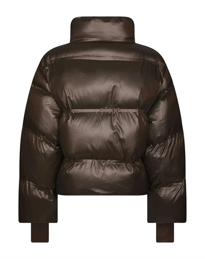Neo Noir - Rhea Shiny Puffer Jakke - Chocolate Brown 